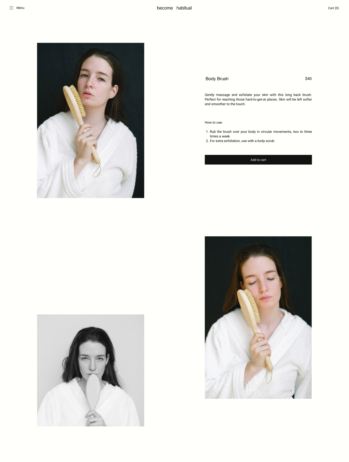 desktop mockup for a skincare brand