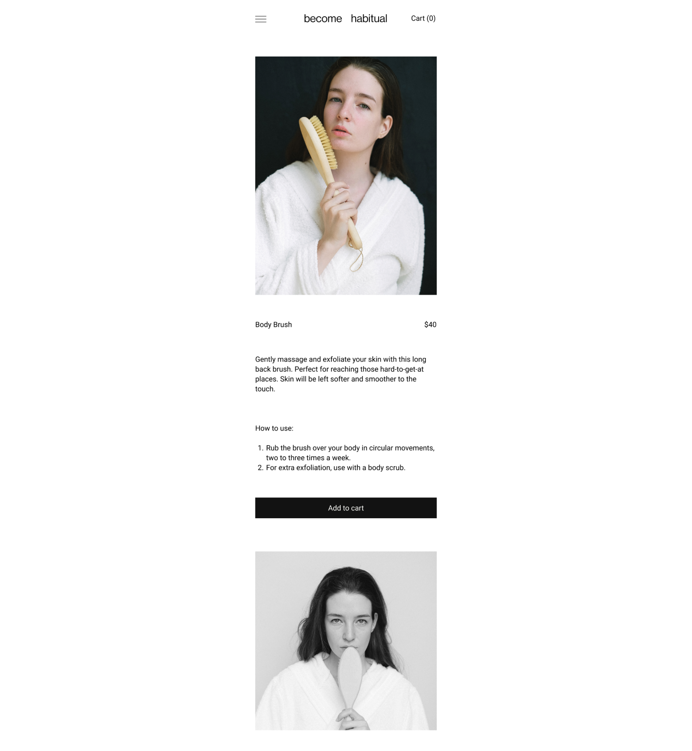 mobile mockup for a skincare brand
